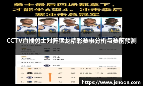 CCTV直播勇士对阵猛龙精彩赛事分析与赛前预测